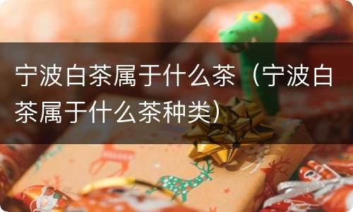 宁波白茶属于什么茶（宁波白茶属于什么茶种类）