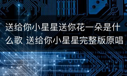 送给你小星星送你花一朵是什么歌 送给你小星星完整版原唱