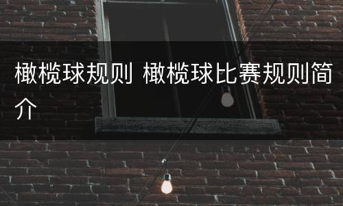 橄榄球规则 橄榄球比赛规则简介