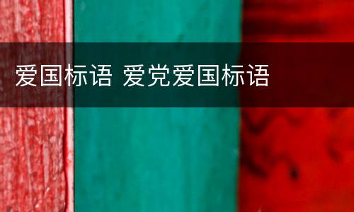 爱国标语 爱党爱国标语