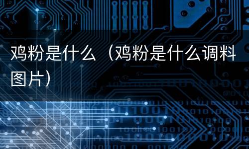 鸡粉是什么（鸡粉是什么调料图片）