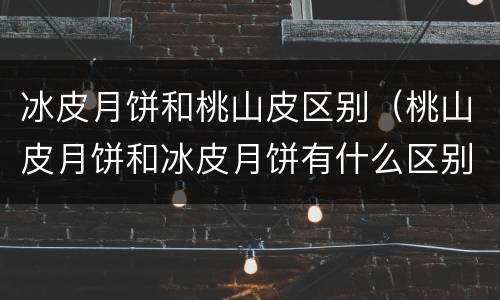 冰皮月饼和桃山皮区别（桃山皮月饼和冰皮月饼有什么区别）
