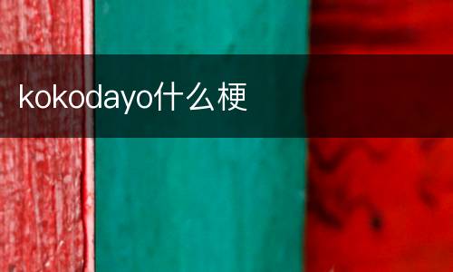 kokodayo什么梗