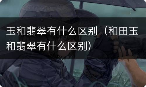玉和翡翠有什么区别（和田玉和翡翠有什么区别）