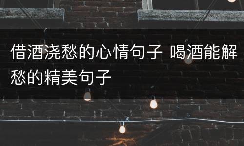 借酒浇愁的心情句子 喝酒能解愁的精美句子