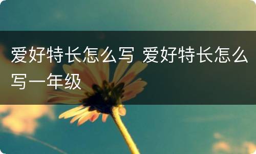 爱好特长怎么写 爱好特长怎么写一年级