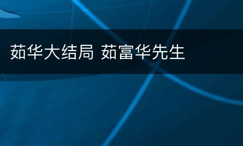 茹华大结局 茹富华先生
