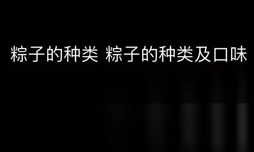 粽子的种类 粽子的种类及口味