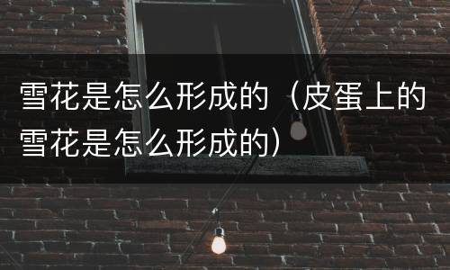 雪花是怎么形成的（皮蛋上的雪花是怎么形成的）