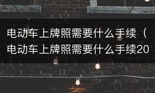 电动车上牌照需要什么手续（电动车上牌照需要什么手续2022）