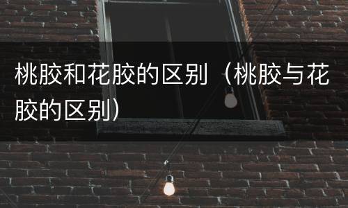 桃胶和花胶的区别（桃胶与花胶的区别）