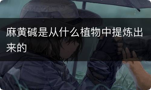 麻黄碱是从什么植物中提炼出来的