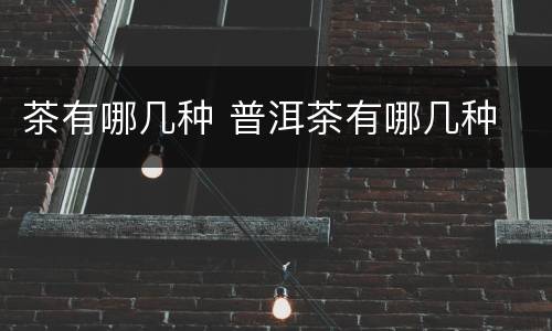 茶有哪几种 普洱茶有哪几种