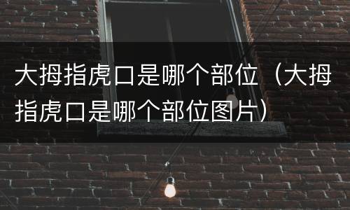 大拇指虎口是哪个部位（大拇指虎口是哪个部位图片）