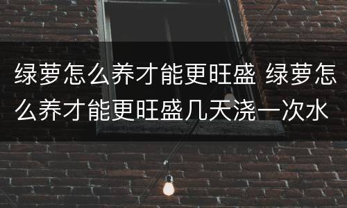 绿萝怎么养才能更旺盛 绿萝怎么养才能更旺盛几天浇一次水