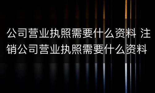 公司营业执照需要什么资料 注销公司营业执照需要什么资料