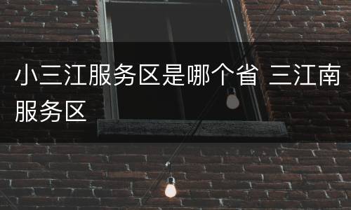 小三江服务区是哪个省 三江南服务区
