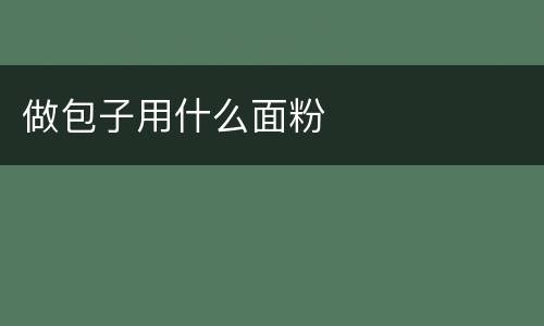 做包子用什么面粉
