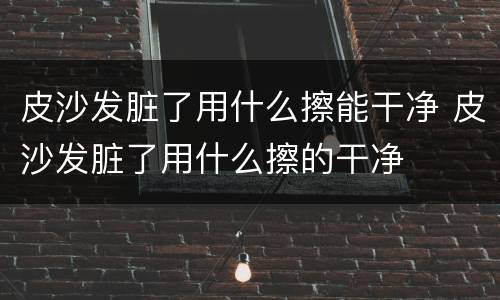 皮沙发脏了用什么擦能干净 皮沙发脏了用什么擦的干净