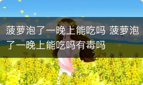 菠萝泡了一晚上能吃吗 菠萝泡了一晚上能吃吗有毒吗