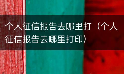个人征信报告去哪里打（个人征信报告去哪里打印）
