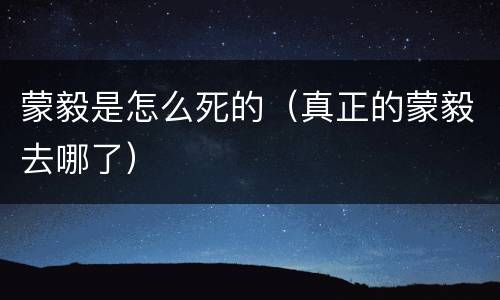 蒙毅是怎么死的（真正的蒙毅去哪了）