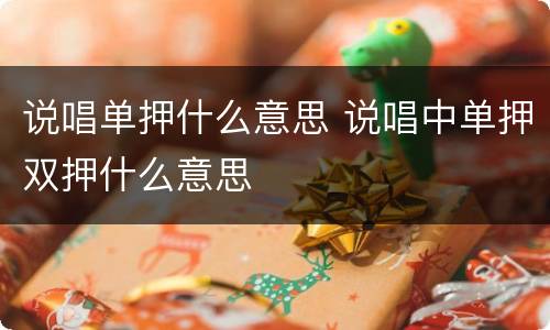 说唱单押什么意思 说唱中单押双押什么意思