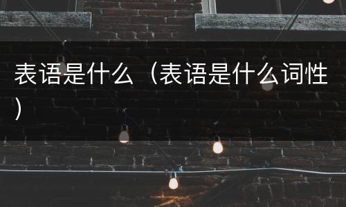 表语是什么（表语是什么词性）