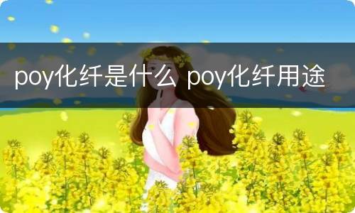 poy化纤是什么 poy化纤用途