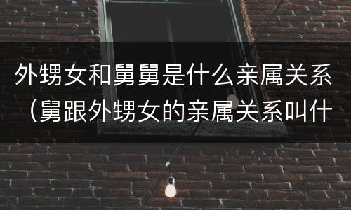 外甥女和舅舅是什么亲属关系（舅跟外甥女的亲属关系叫什么）