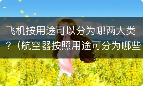 飞机按用途可以分为哪两大类?（航空器按照用途可分为哪些）