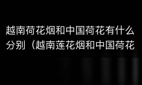越南荷花烟和中国荷花有什么分别（越南莲花烟和中国荷花有什么分别）