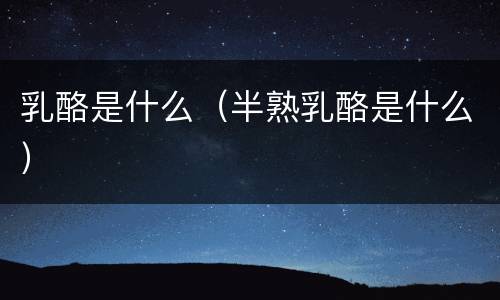 乳酪是什么（半熟乳酪是什么）