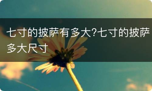 七寸的披萨有多大?七寸的披萨多大尺寸