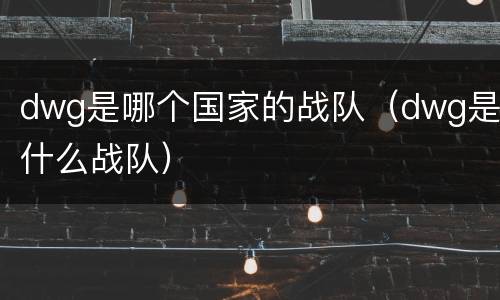 dwg是哪个国家的战队（dwg是什么战队）