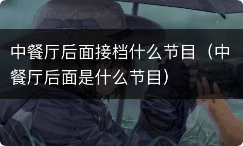 中餐厅后面接档什么节目（中餐厅后面是什么节目）