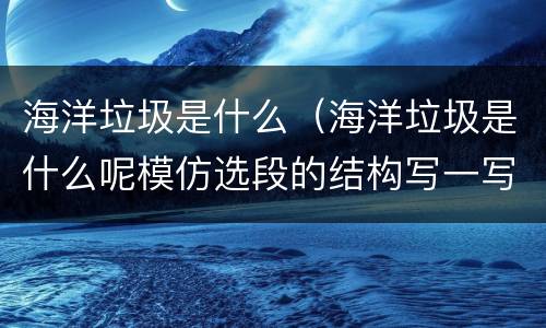 海洋垃圾是什么（海洋垃圾是什么呢模仿选段的结构写一写）