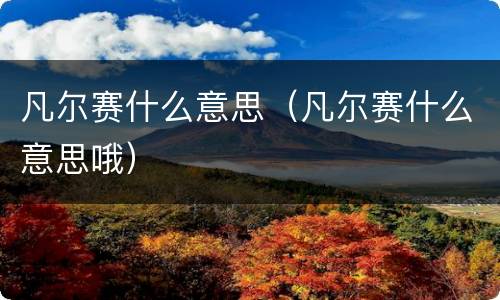 凡尔赛什么意思（凡尔赛什么意思哦）