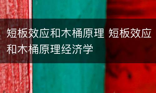 短板效应和木桶原理 短板效应和木桶原理经济学