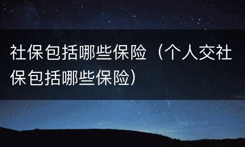 社保包括哪些保险（个人交社保包括哪些保险）