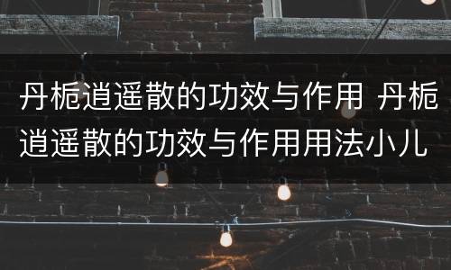 丹栀逍遥散的功效与作用 丹栀逍遥散的功效与作用用法小儿
