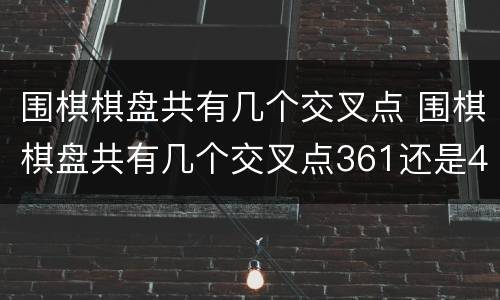围棋棋盘共有几个交叉点 围棋棋盘共有几个交叉点361还是480