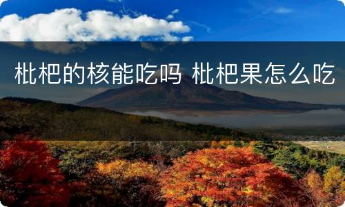 枇杷的核能吃吗 枇杷果怎么吃