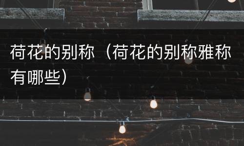 荷花的别称（荷花的别称雅称有哪些）