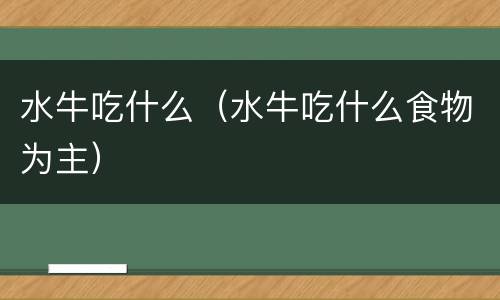 水牛吃什么（水牛吃什么食物为主）