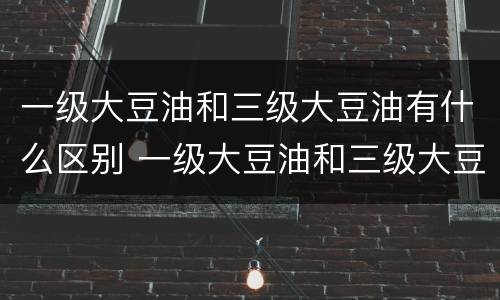 一级大豆油和三级大豆油有什么区别 一级大豆油和三级大豆油有什么区别?