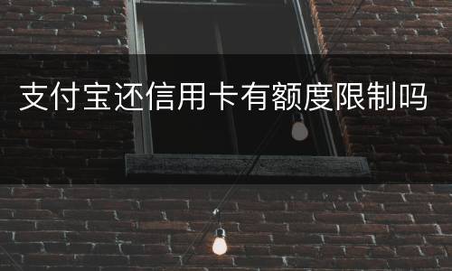 支付宝还信用卡有额度限制吗