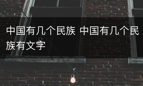 中国有几个民族 中国有几个民族有文字