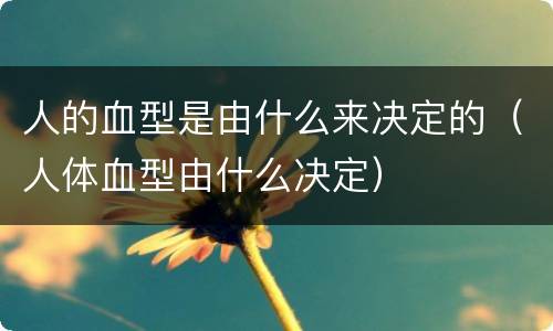 人的血型是由什么来决定的（人体血型由什么决定）