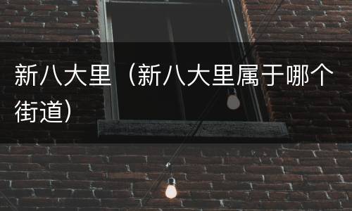 新八大里（新八大里属于哪个街道）